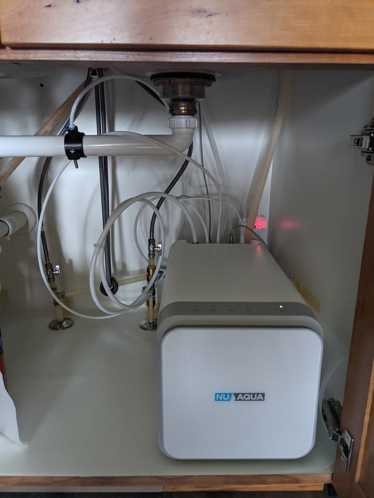 NU Aqua 600gpd tankless system installed under sink